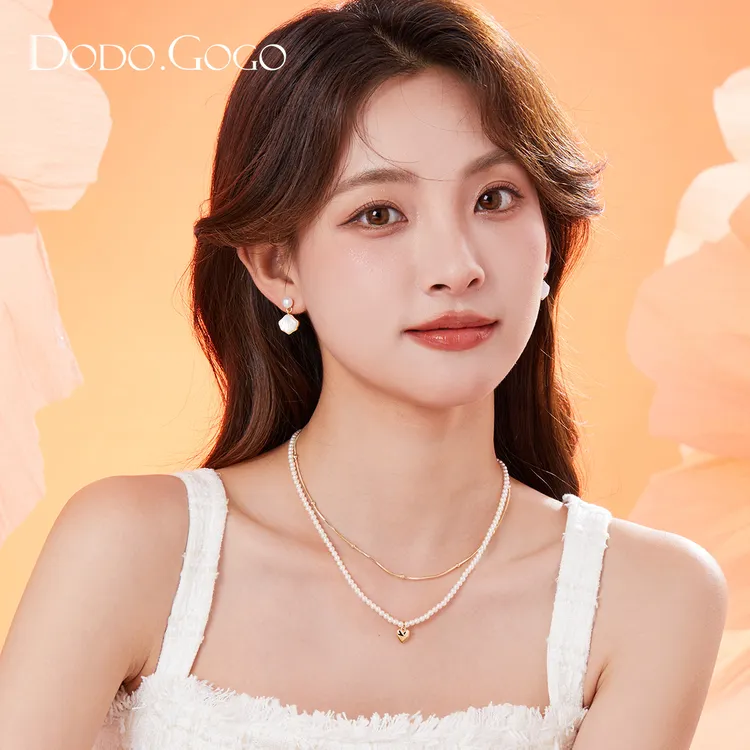DODOGOGO天然珍珠耳环女法式复古轻奢高级感耳钉耳饰品