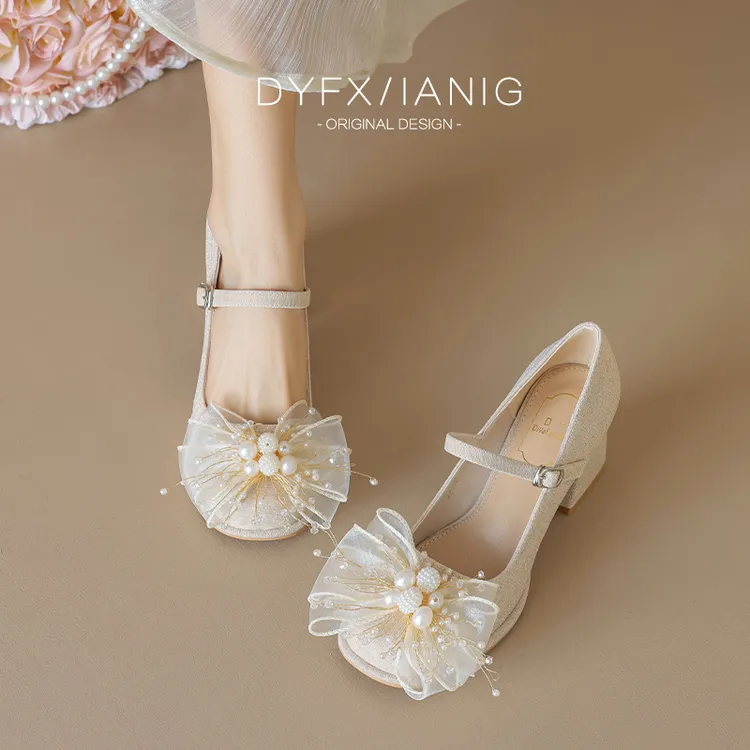 宝藏小众高跟鞋法式仙女风配裙子浅口气质一字扣玛丽珍女鞋不累脚