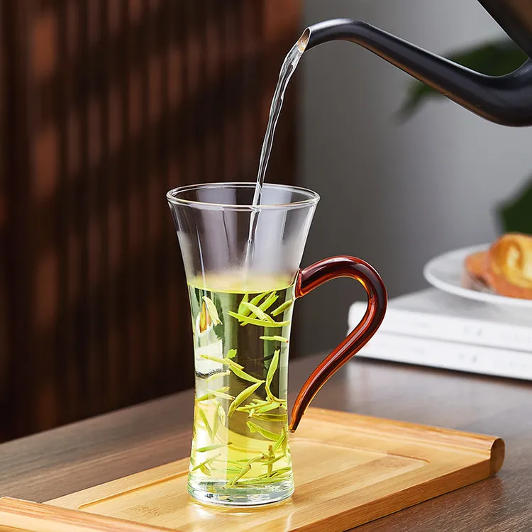 玻璃杯绿茶泡茶杯加厚耐高温广口杯高硼硅创意水杯牛奶咖啡杯子