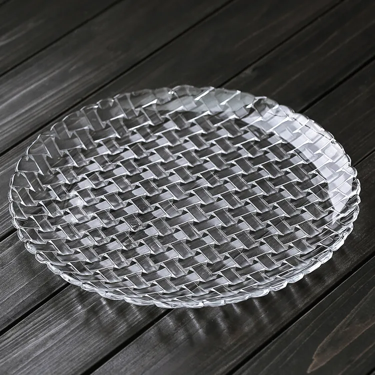 玻璃茶盘果盘大号家用客厅干果糖果欧式现代简约透明零食水果盘