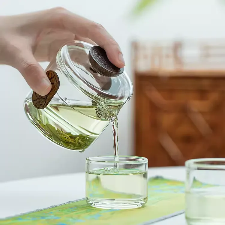 旅行玻璃茶壶耐高温一壶二杯功夫茶具家用快客杯过滤小泡茶壶套装