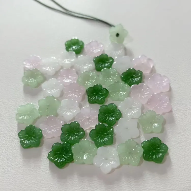 仿玉小花朵扣子小配件吊坠提溜铃兰花DIY手工饰品配件南瓜珠琉璃