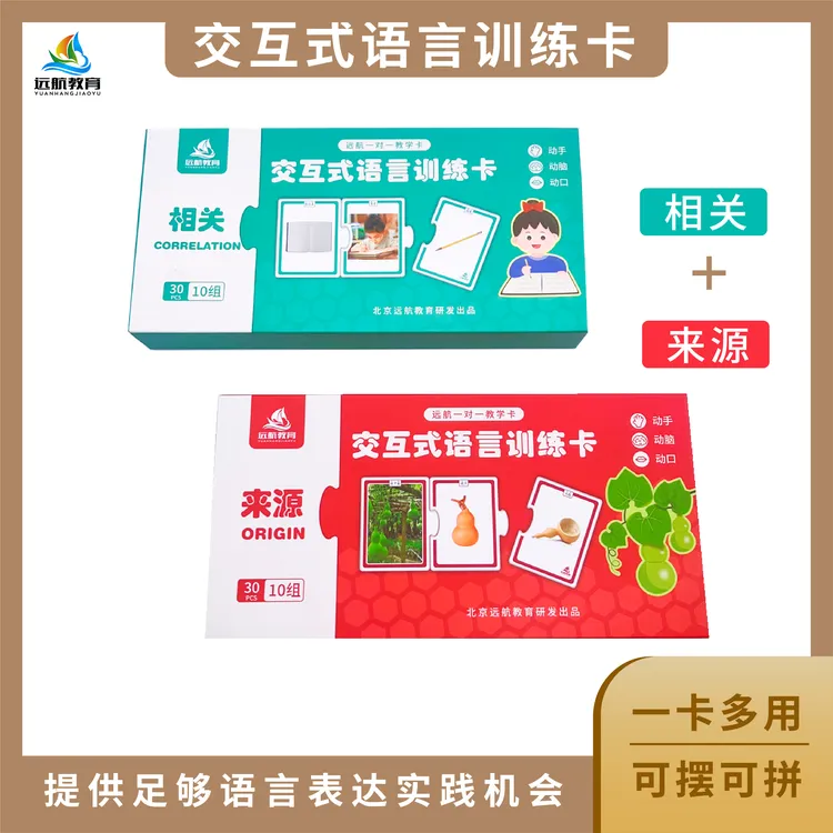 交互式语言训练卡（六大领域认知、语言、交流对话；拼插桌游）