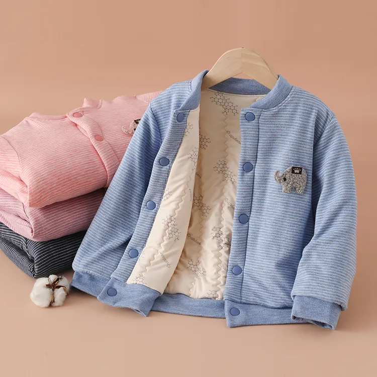 雨的印记中小童棉衣冬夹棉男童女童德绒蚕丝儿童宝宝棉服男童