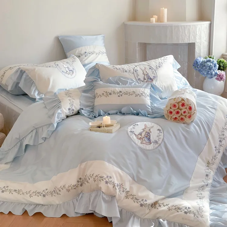 丽家平！彼得花园 法式氛围感 少女心卡通长绒棉全棉三/四件套床品