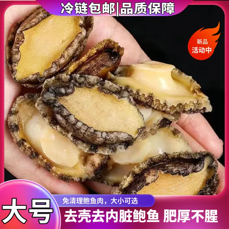 【鲜冻】5-7厘米大号精选鲍鱼肉纯肉现剥个大饱满口感劲道九孔鲍