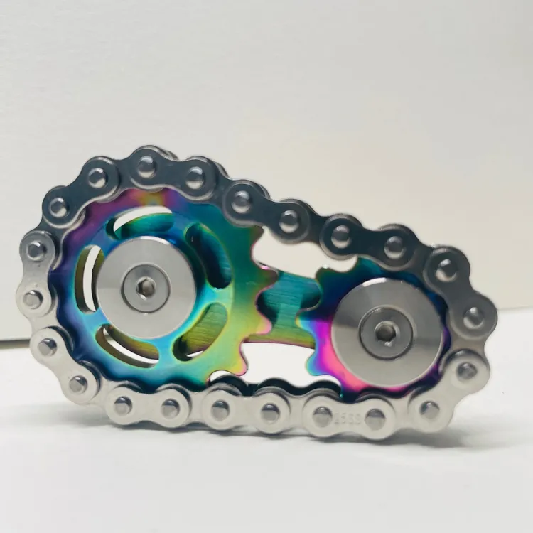 指尖陀螺链齿飞轮手盘链条齿轮联动小小金属不锈钢成人解压玩具