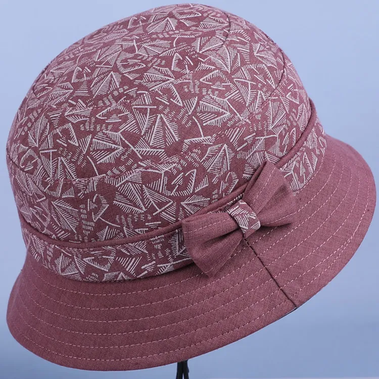 中老年人帽子女春秋妈妈盆帽薄款老年人渔夫帽休闲布帽奶奶帽春夏