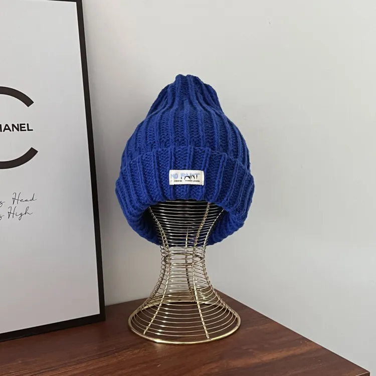 2024秋冬新款大头围毛线手工针织帽时尚百搭韩版冬季保暖帽加厚