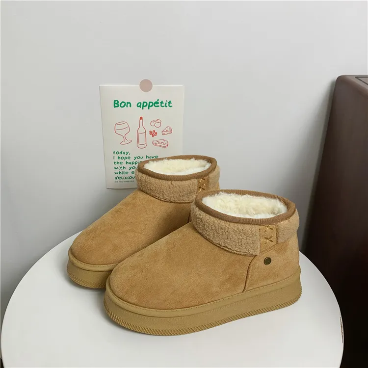 2024冬季新款雪地靴加绒女鞋冬天大棉鞋保暖女鞋高帮加棉鞋子女靴