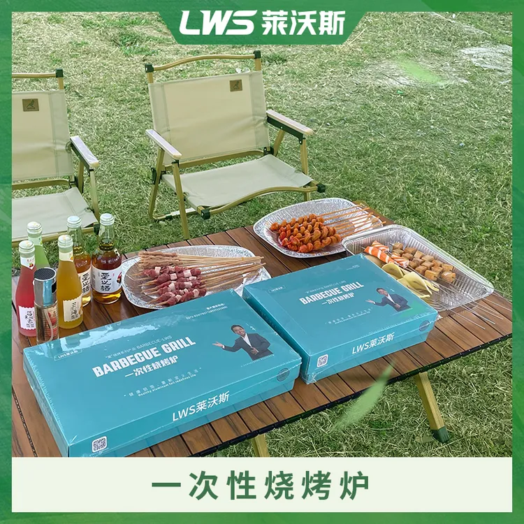 莱沃斯[4-6人]一次性烧烤炉便携轻便高档户外野炊露营烤肉烧烤炉