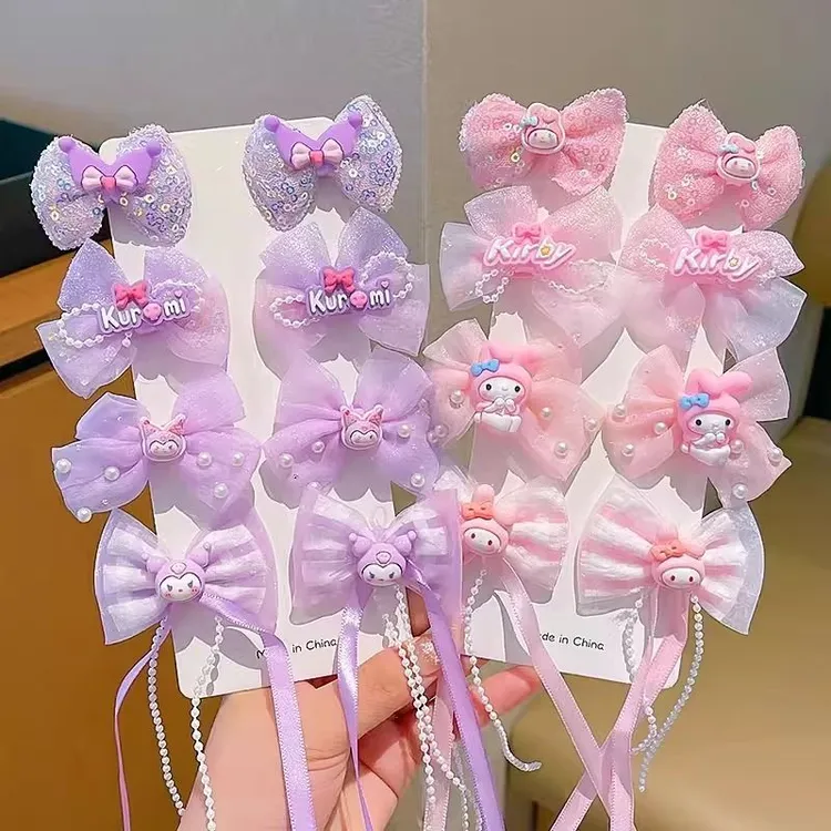 库洛米蝴蝶结发饰儿童发夹小女孩女童夹子儿童小孩可爱宝宝发卡