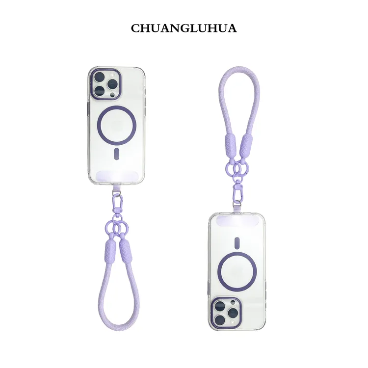 801新短款手腕钥匙扣手机挂绳多色马卡龙防丢防摔金属扣配垫片