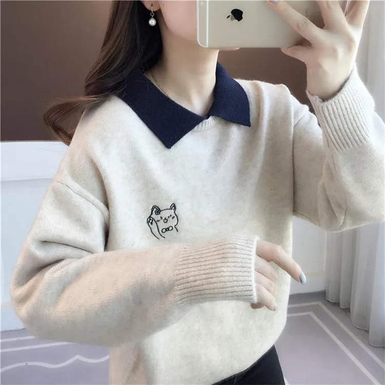 高中生少女百搭韩版秋冬装毛衣上衣时尚打底衫学院风中大童12岁14