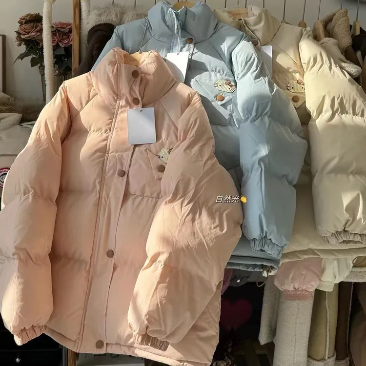 韩版甜美学生少女初中生高中生棉衣时尚加厚面包棉服保暖外套14岁