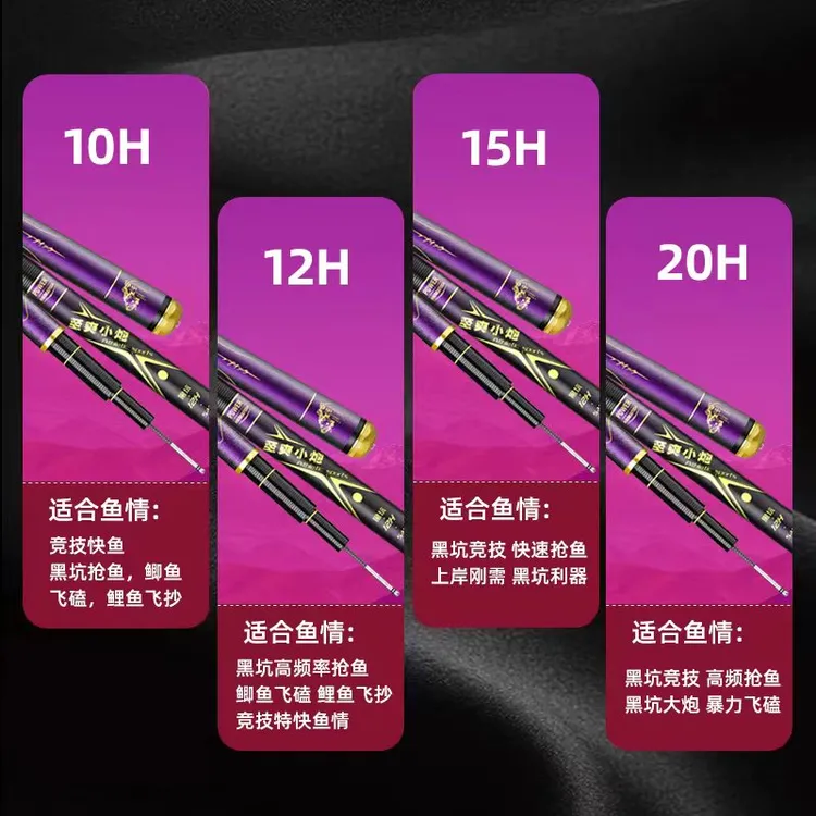 牛马羊新款黑坑专用至爽小炮黑坑飞鱼抢鱼罗非竿15H超硬直飞鲤鱼