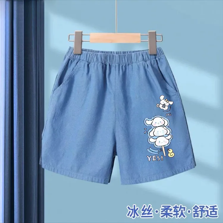 帕恰狗男女童夏装玉桂狗2024新款儿童短袖仿牛仔儿童衣服冰丝男童