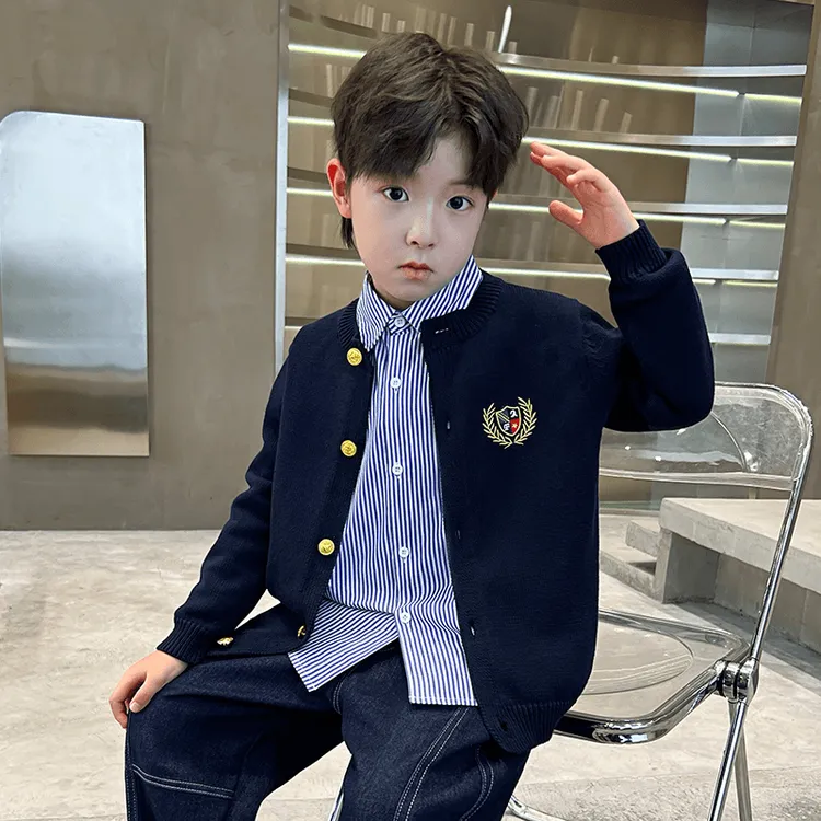 Loving Duck/爱萌鸭2024春秋款男女童针织衫秋装新款儿童打底上衣