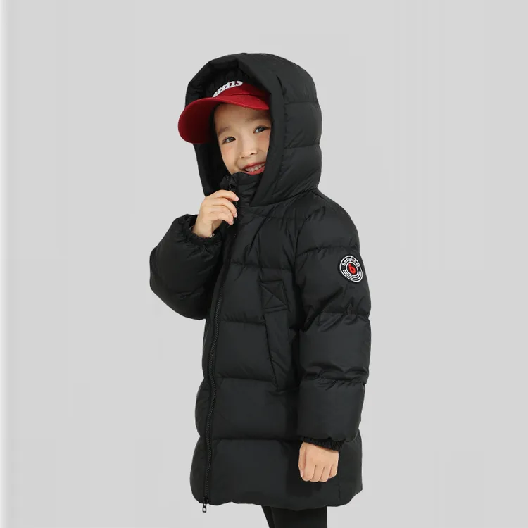 儿童羽绒服男款2025加厚小童宝宝中长款婴儿女童冬装男童连帽外套