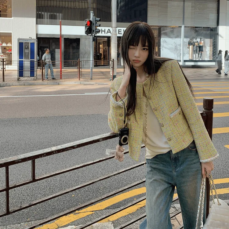 「24C度假系列」王一博同款手工织带香风秋季法式气质时尚休闲外套