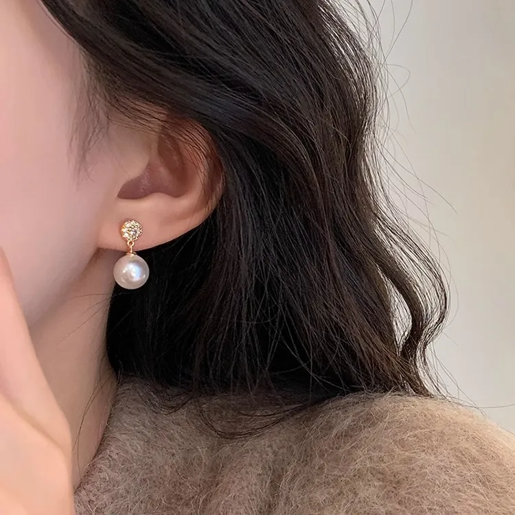 S925银针法式气质高级感百搭时尚珠珠耳钉高级感耳环轻奢女款耳饰
