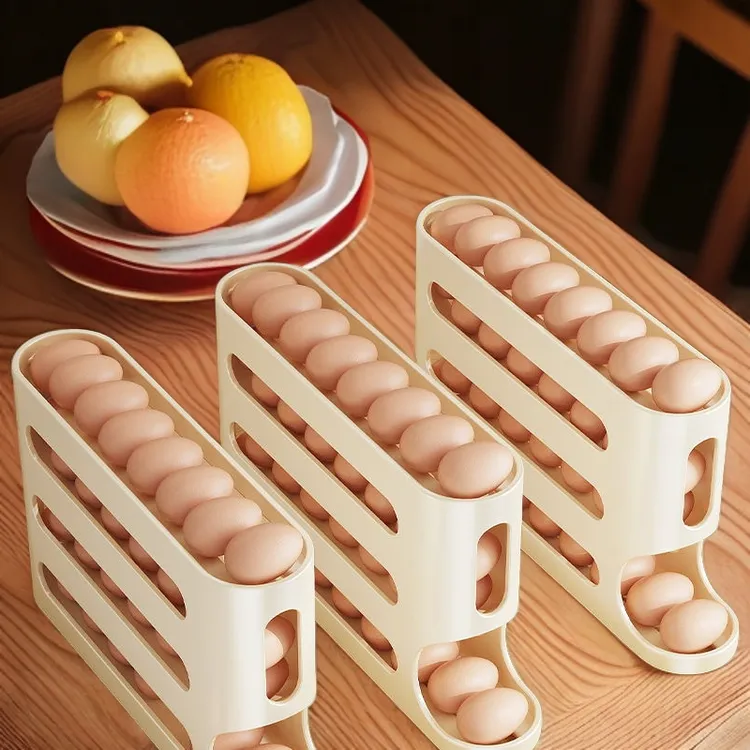 冰箱侧门自动滚动鸡蛋收纳盒鸡蛋托专用保鲜盒防摔多层加厚方便