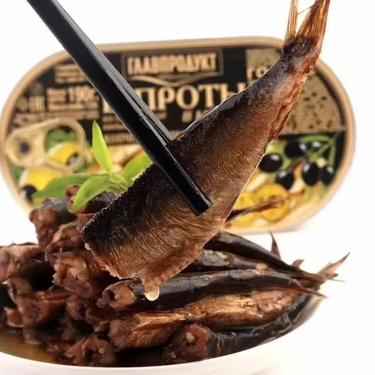 俄罗斯波罗的海油浸熏西鲱鱼罐头方便食品开封即食
