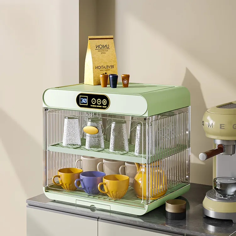 紫外线烘干消毒沥水防尘水杯架放玻璃杯子置物架子茶杯茶具收纳盒