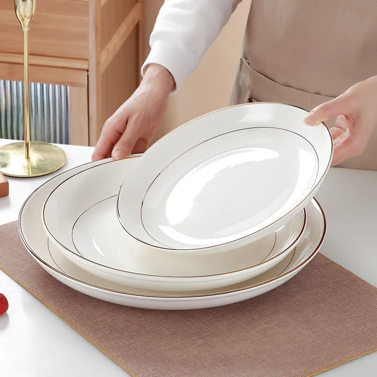 爆款加厚加大号陶瓷圆盘子酒店大容量新款果盘深盘剁椒鱼头专用