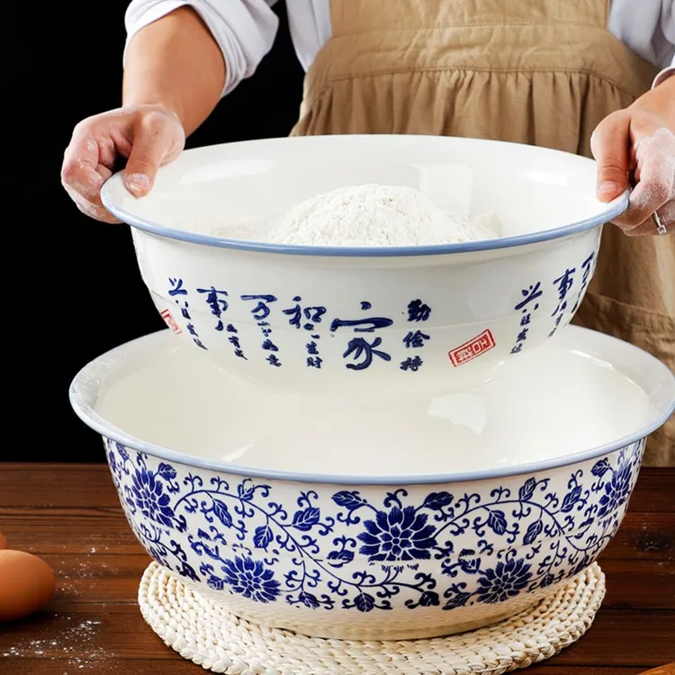 和面盆陶瓷家用揉面盆大号不粘面加厚活面盆瓷盆大盆厨房洗菜盆