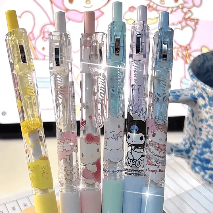 三丽鸥按动中性笔刷题笔签字黑笔小学生专用水笔库洛米圆珠笔女生