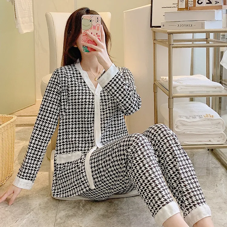 孕妇睡衣哺乳春秋月子服夏季长袖产后产妇喂奶春夏套装秋冬吸汗