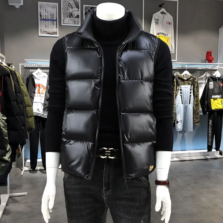 黑金马夹强保暖马甲冬男学生帅气外穿校服坎肩黑色免洗运动背心