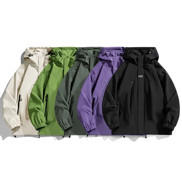 春秋季新款时尚情侣百搭防风防水冲锋衣连帽时尚日系潮流户外夹克