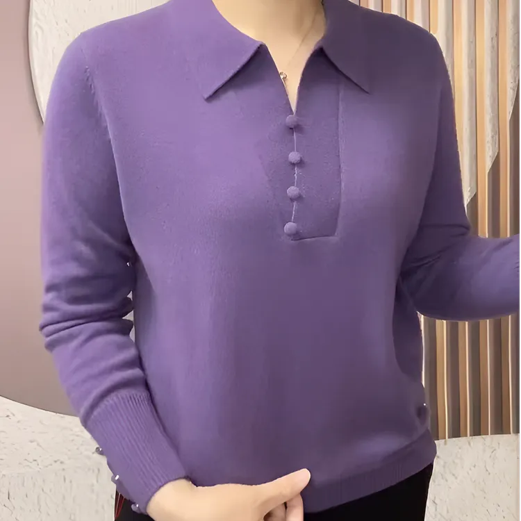 2025春季气质中年妈妈装韩版新款纯色简约弹力宽松显瘦针织衫毛衣