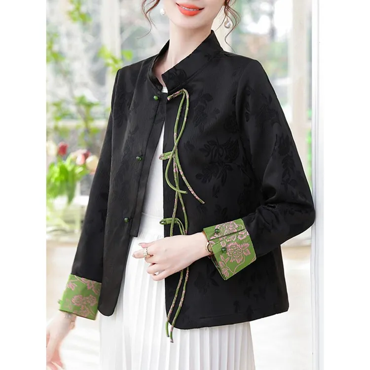 俞兆林妈妈春秋洋气外套2024新款中老年人女装春秋季新中式国风唐