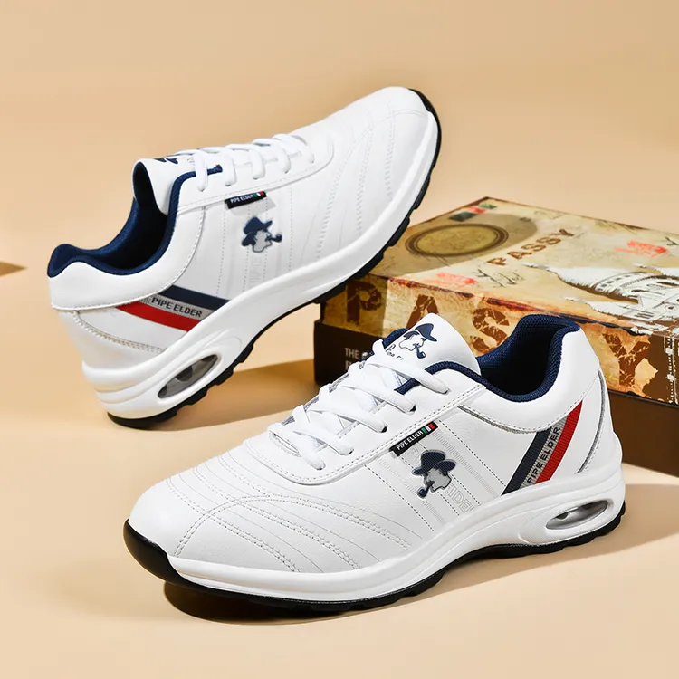 爆款真牛皮男女同款运动休闲皮鞋百搭时尚防滑