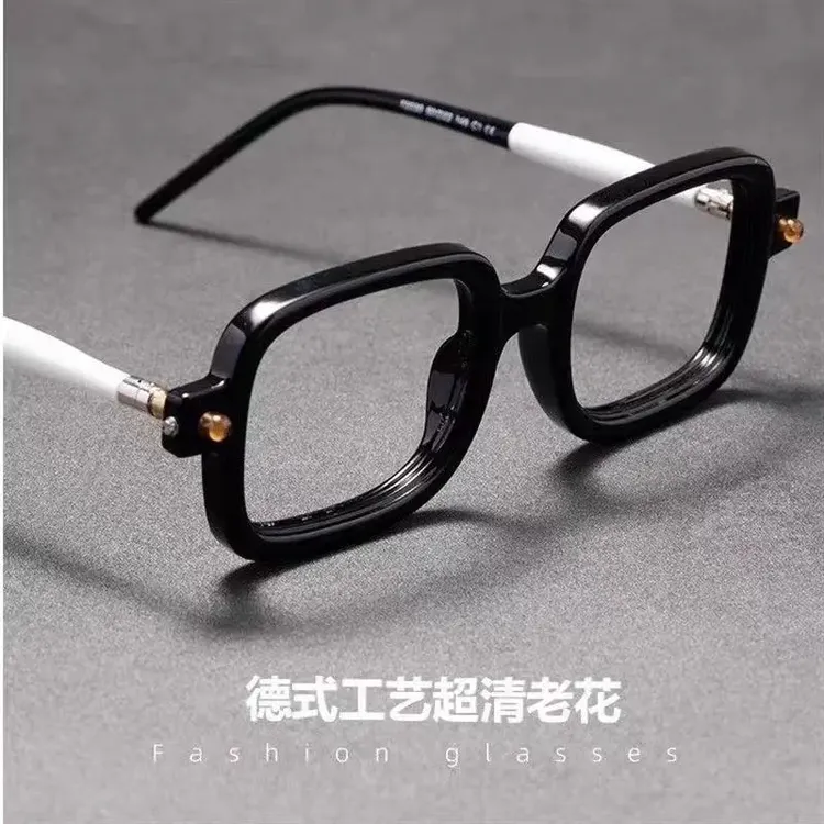Germany德式工艺新款手工粗框高端老花镜男防蓝光抗疲劳大框眼镜