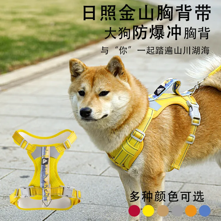 狗狗防爆冲宠物胸背带柔软舒适透气背带式大中型犬遛狗牵引绳