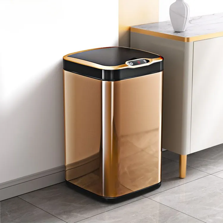 【智能感应】智能垃圾桶不锈钢金属客厅家用自动感应厨房大号圆方形