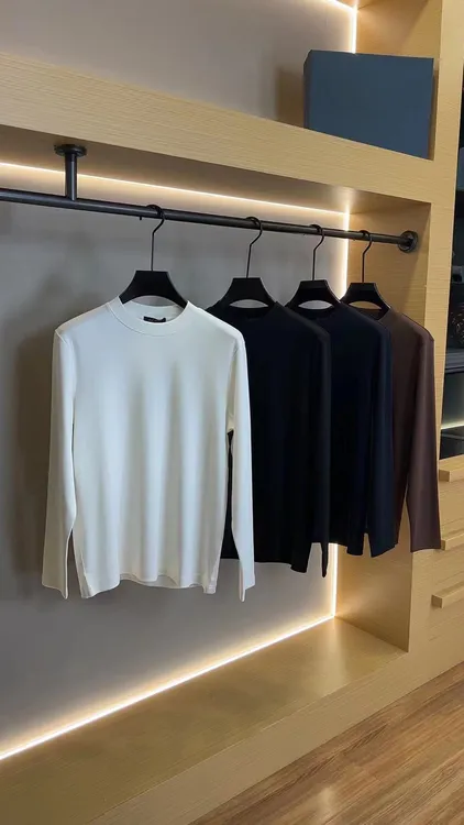 布加雷迪男士长袖T 恤  春款男士打底衫圆领百搭净版新QK922