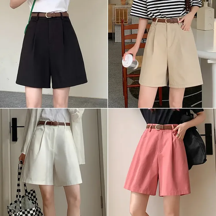【送腰带】高级定制棉工装短裤女夏季薄款高腰休闲小个子热裤