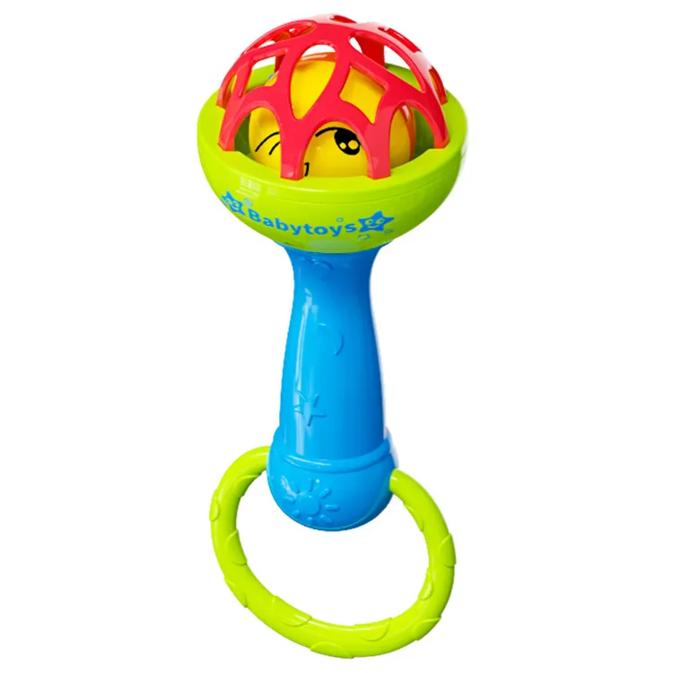 婴儿玩具手摇铃沙锤抓握训练0~12月新生宝宝安抚沙锤手摇铃软胶球