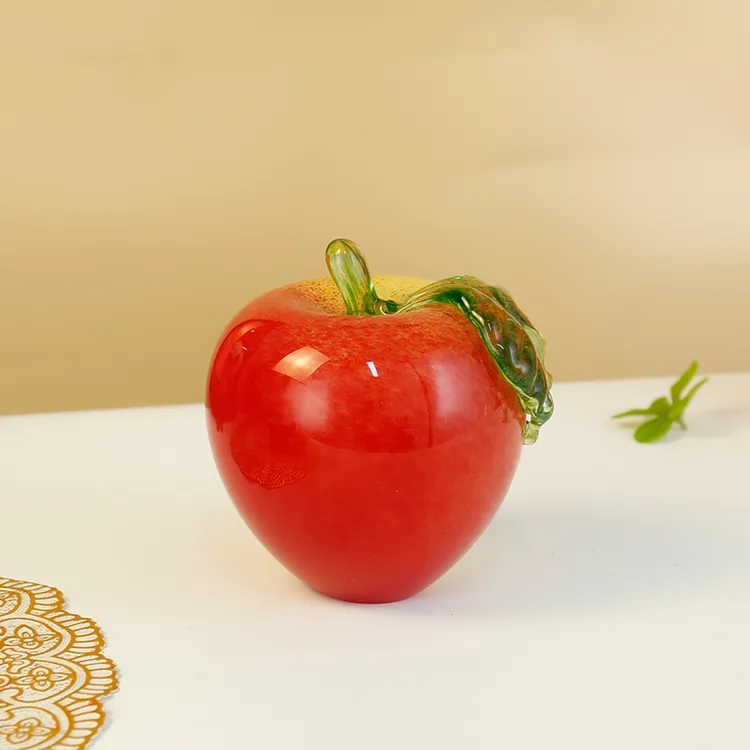 霍森手作轻奢时尚琉璃苹果摆件客厅现代酒柜玄关装饰乔迁新居礼物