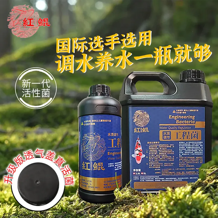 红鲲新型液体菌池水缸水高效去除绿水稳定水质净水杂质活性菌