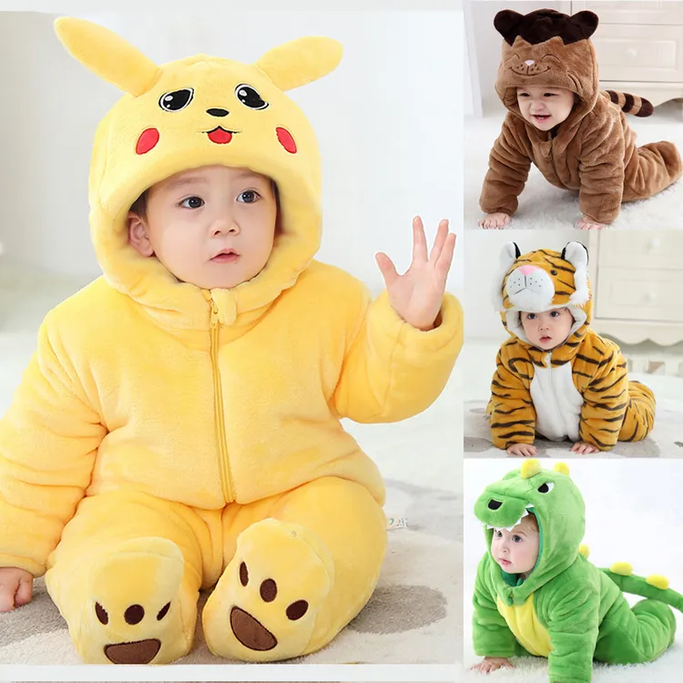 婴儿冬装连体衣服秋冬季宝宝加厚外出抱衣儿童保暖棉衣动物爬服潮