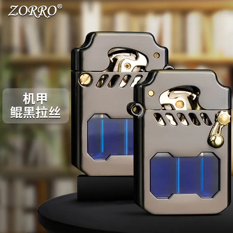 ZORRO佐罗786赛博机甲透明舱煤油打火机半自动摇臂点火一键弹射