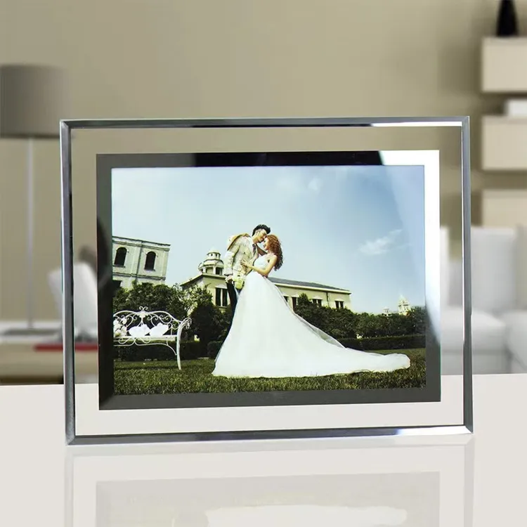 银色水晶玻璃相框毕业季照片墙框现代简约授权奖状相框照片摆台