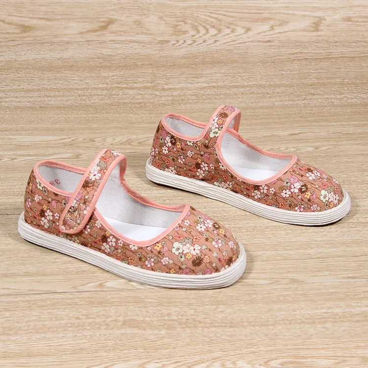 包邮老北京布鞋女士春秋粉色方口透气吸汗手工千层底布鞋学生孕妇