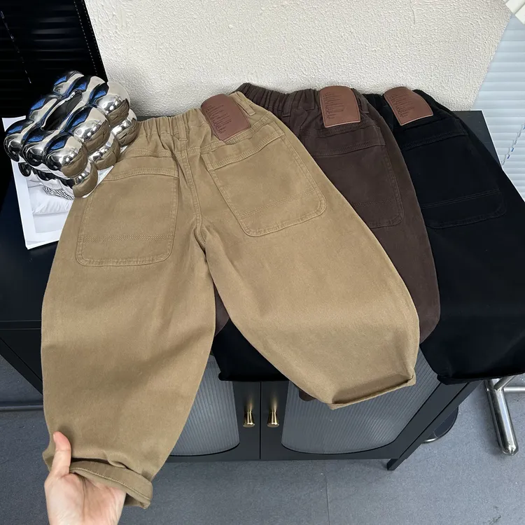 【现货】儿童休闲裤秋装新款男童百搭长裤宽松洋气中大童老爹裤韩版